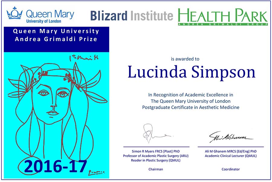 Lucinda Simpson, Winner Of The Queen Mary University Andrea Grimaldi Prize 2016-2017